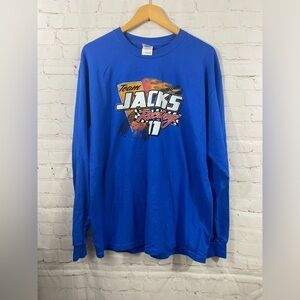 Team Jacks Racing “11” Shirt Mens Size Large Blue Long Sleeve Crewneck